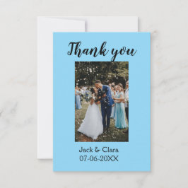 Tarjeta De Agradecimiento Foto moderna y elegante, boda simple, gracias