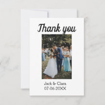 Foto moderna y elegante, boda simple, gracias