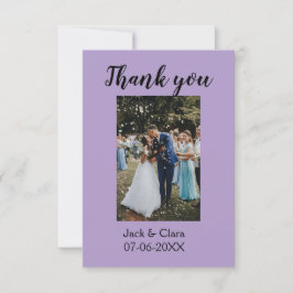 Tarjeta De Agradecimiento Foto moderna y elegante, boda simple, gracias