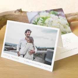 Tarjeta De Agradecimiento Foto moderna y simple amor por el oro y gracias Bo