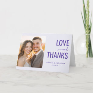 Tarjeta De Agradecimiento Foto morada moderna alegre