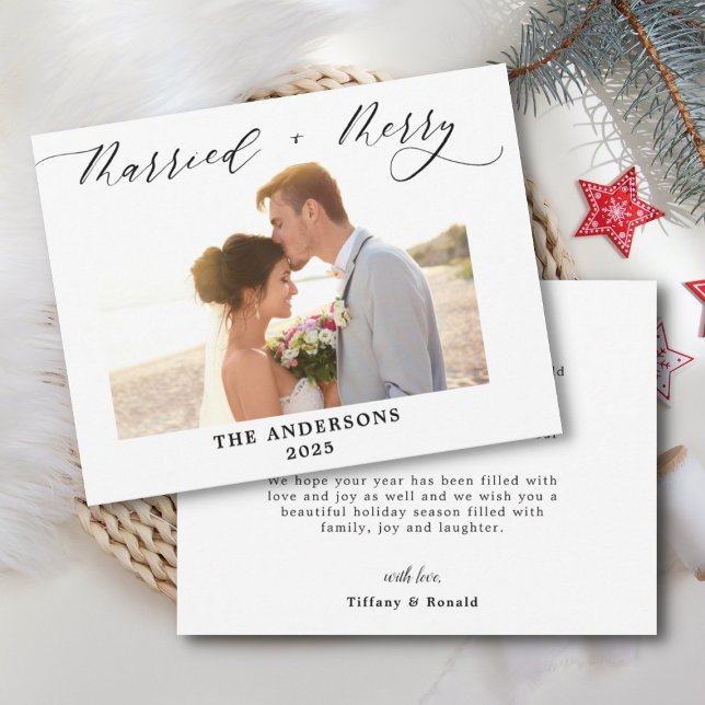Tarjeta De Agradecimiento Foto: Navidades de Bodas con escritura casada de m (Subido por el creador)