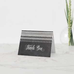 Tarjeta De Agradecimiento Foto: Notes Rustic Vintage Lace Chalk