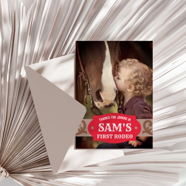 Tarjeta De Agradecimiento Foto occidental de Rodeo Rodeo Rojo/Marrón infanti (Subido por el creador)