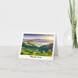 Tarjeta De Agradecimiento Foto panorámica de colinas onduladas de la natural