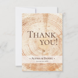 Tarjeta De Agradecimiento Foto pequeña de un Boda de Madera Rusa