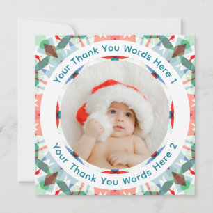 Tarjeta De Agradecimiento Foto personalizada de Navidad divertida moderna ve