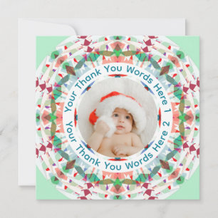 Tarjeta De Agradecimiento Foto personalizada de Navidad divertida moderna ve