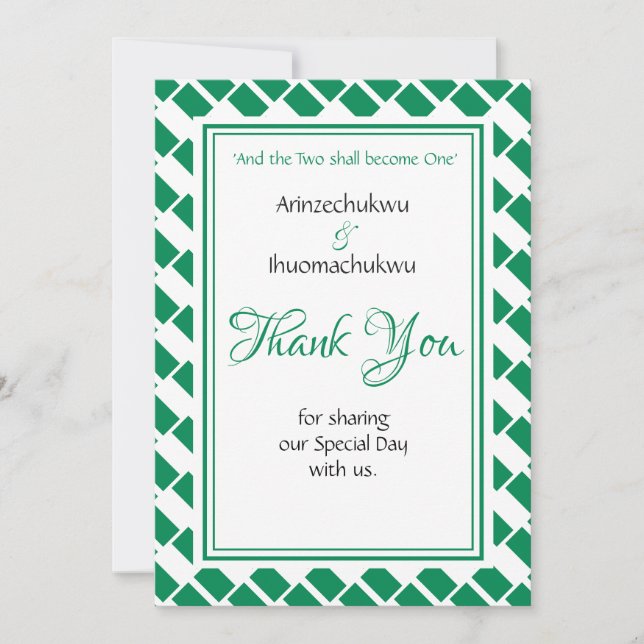 Tarjeta De Agradecimiento Foto personalizada de NIGERIA FLAG (Anverso)