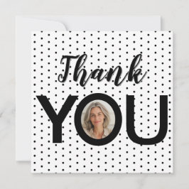 Tarjeta De Agradecimiento Foto personalizado en puntos blancos y negros