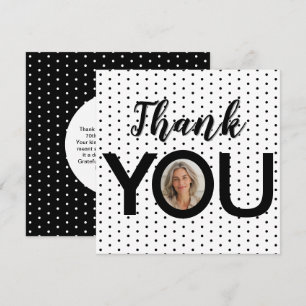Tarjeta De Agradecimiento Foto personalizado en puntos blancos y negros