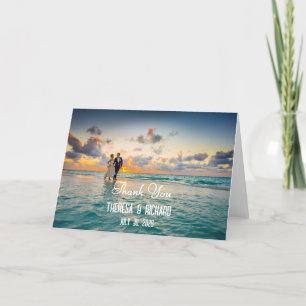 Tarjeta De Agradecimiento Foto personalizado Gracias, doblado, en blanco den