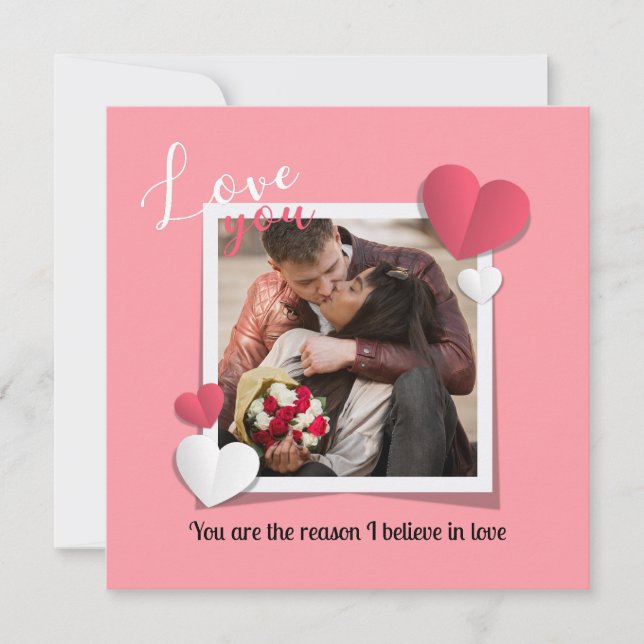 Tarjeta De Agradecimiento Foto Personalizado moderna y mensaje de amor (Anverso)
