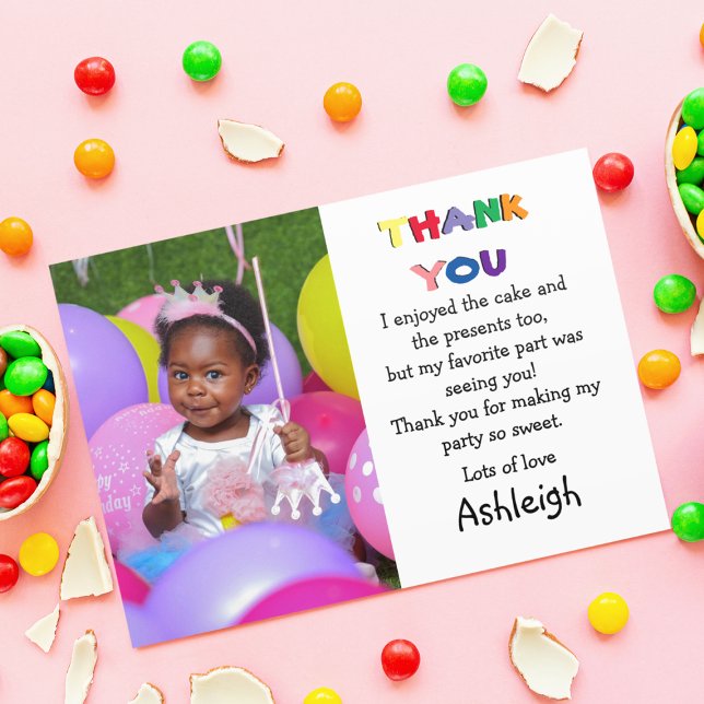 Tarjeta De Agradecimiento Foto plana linda (Subido por el creador)