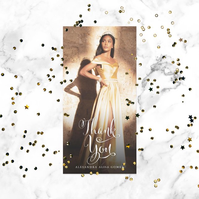 Tarjeta De Agradecimiento Foto Quinceanera Gracias (Subido por el creador)
