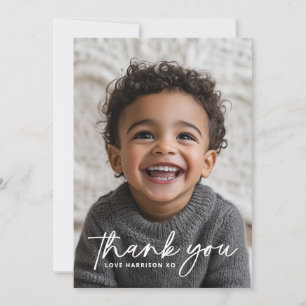 Tarjeta De Agradecimiento Foto Redonda Bautizo