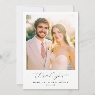 Tarjeta De Agradecimiento Foto Romántica Beige