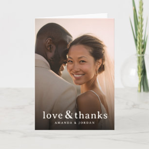 Tarjeta De Agradecimiento Foto Romántica Beige