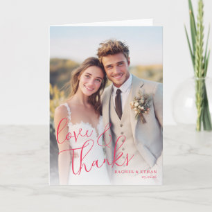 Tarjeta De Agradecimiento Foto Romántica Beige Alegre