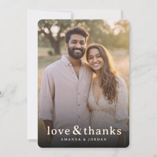 Tarjeta De Agradecimiento Foto Romántica Cálida
