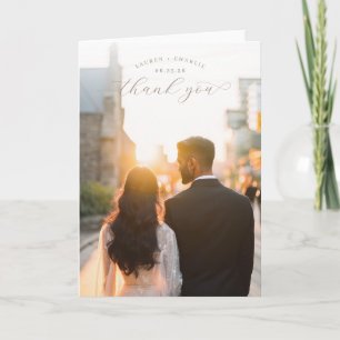 Tarjeta De Agradecimiento Foto romántica cálida de puesta de sol