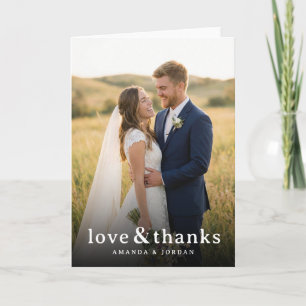 Tarjeta De Agradecimiento Foto Romántica Cálida y Alegre