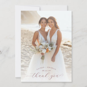 Tarjeta De Agradecimiento Foto Romántica de Crema Alegre