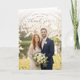 Tarjeta De Agradecimiento Foto romántica de flor de cerezo pastel