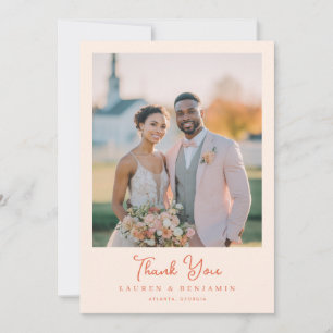 Tarjeta De Agradecimiento Foto Romántica de Melocotón