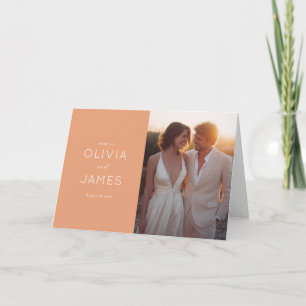 Tarjeta De Agradecimiento Foto Romántica de Melocotón Cálido