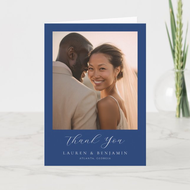 Tarjeta De Agradecimiento Foto Romántica de Navío (Anverso)