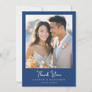 Tarjeta De Agradecimiento Foto Romántica de Navy