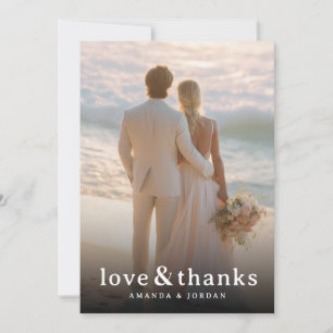 Tarjeta De Agradecimiento Foto Romántica de Playa con Pastel