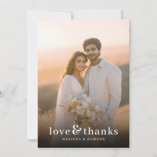 Tarjeta De Agradecimiento Foto Romántica de Puestas de Sol Cálida