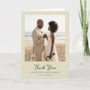 Tarjeta De Agradecimiento Foto romántica del océano en beige