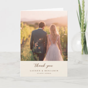 Tarjeta De Agradecimiento Foto Romántica del Viñedo Dorado