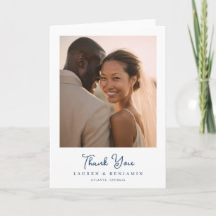 Tarjeta De Agradecimiento Foto Romántica Dorada