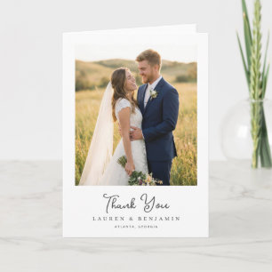 Tarjeta De Agradecimiento Foto Romántica Dorada