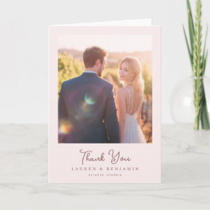 Tarjeta De Agradecimiento Foto Romántica Dorada