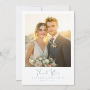 Tarjeta De Agradecimiento Foto Romántica Dorada Elegante