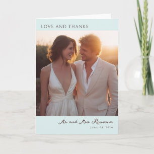 Tarjeta De Agradecimiento Foto Romántica Dorada Elegante