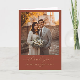 Tarjeta De Agradecimiento Foto Romántica Dorada Elegante