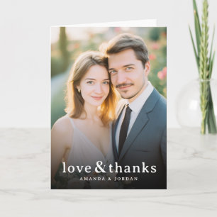 Tarjeta De Agradecimiento Foto Romántica en Beige Cálido