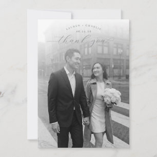 Tarjeta De Agradecimiento Foto Romántica en Blanco y Negro
