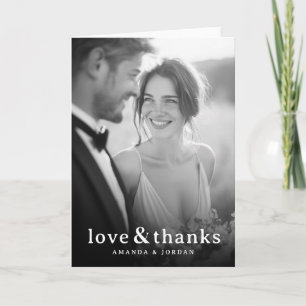 Tarjeta De Agradecimiento Foto Romántica en Blanco y Negro