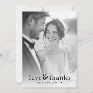 Tarjeta De Agradecimiento Foto Romántica en Blanco y Negro