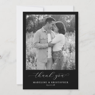 Tarjeta De Agradecimiento Foto Romántica en Blanco y Negro