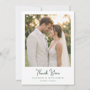 Tarjeta De Agradecimiento Foto Romántica en Crema
