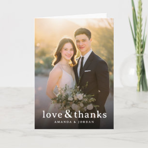 Tarjeta De Agradecimiento Foto Romántica en Oro