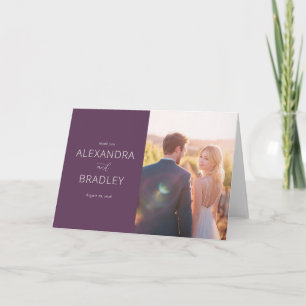 Tarjeta De Agradecimiento Foto Romántica Morada Agradecida